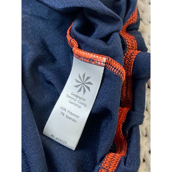 Athleta Womens Navy Blue Uppercut Short Sleeve Hoodie Size Large Athleisure - Picture 4 of 16